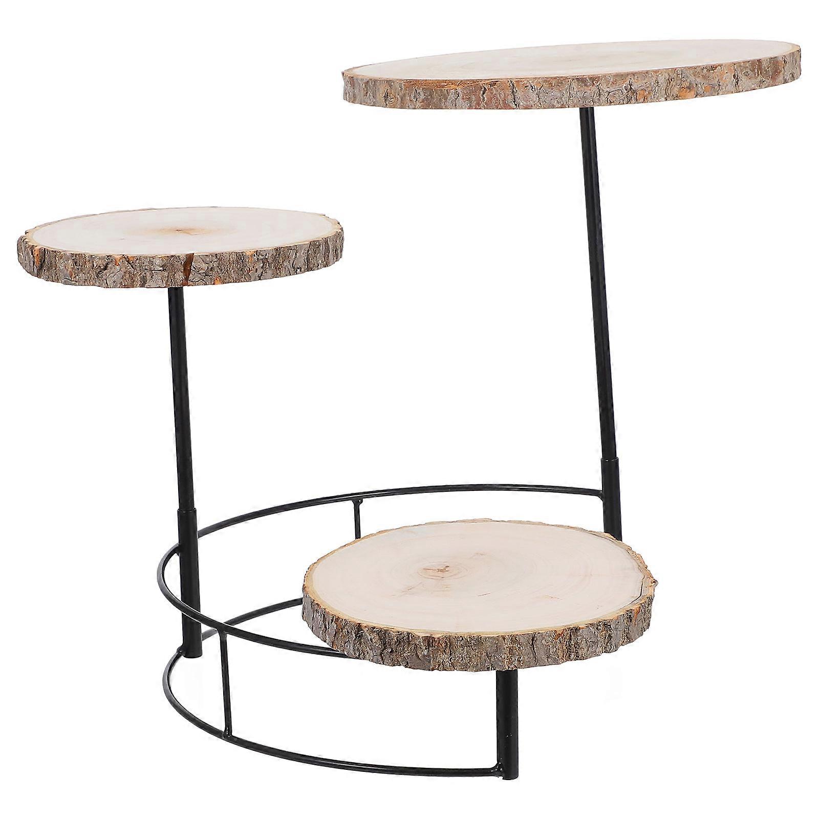 Wood Cupcake Stand Rustic Multi-tiered Step Structure For Special Occasions Khaki 53.00X40.00X35.00CM Shelf 1Pack