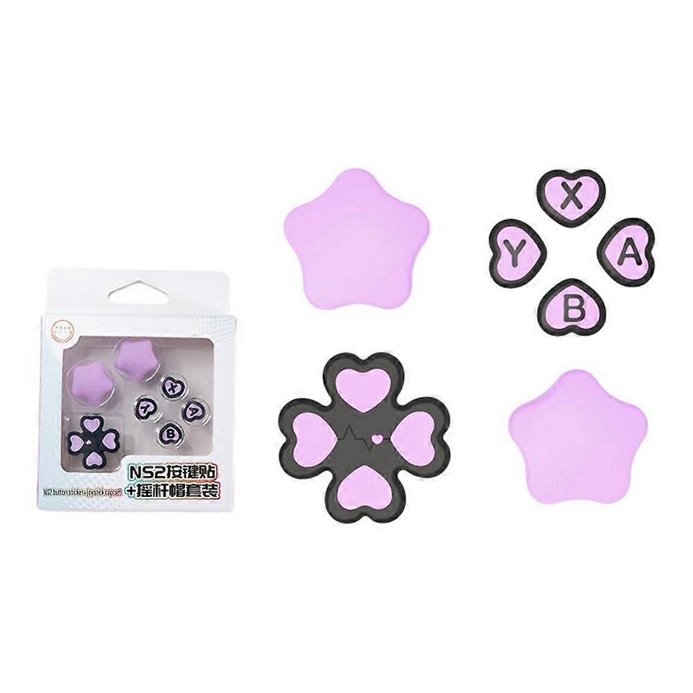 7Pcs/Set For Nintendo Switch 2 Star and Heart Silicone Joystick Caps D-Pad Button ABXY Key Sticker