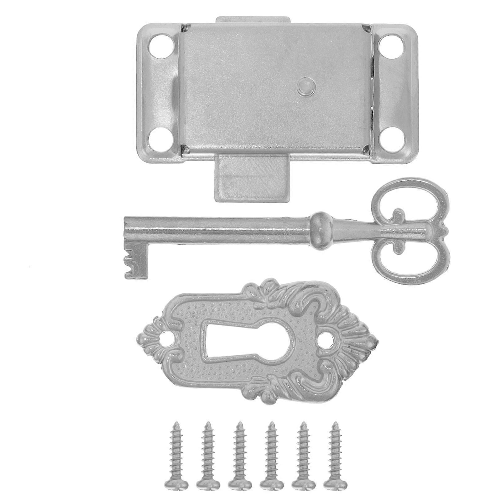 Retro File Cabinet Lock Set   Vintage Drawer Safety Locks for Boxes, Desks, and Filing Cabinets   Easy Installation, Polished Surface, Antique Style