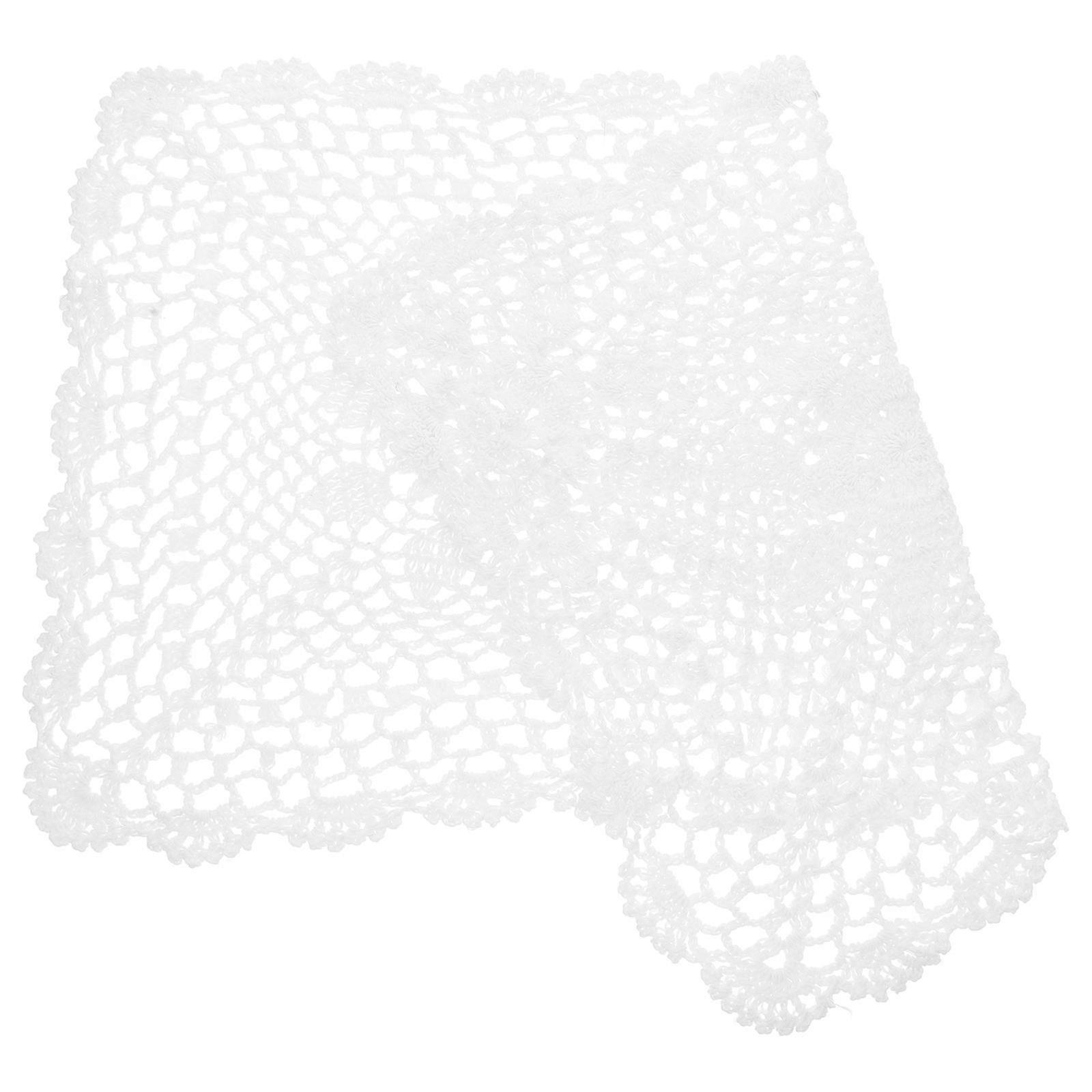 Table Placemats Handmade Crochet Lace Placemat Protective Tableware Protector White 30x50cm 1Pcs