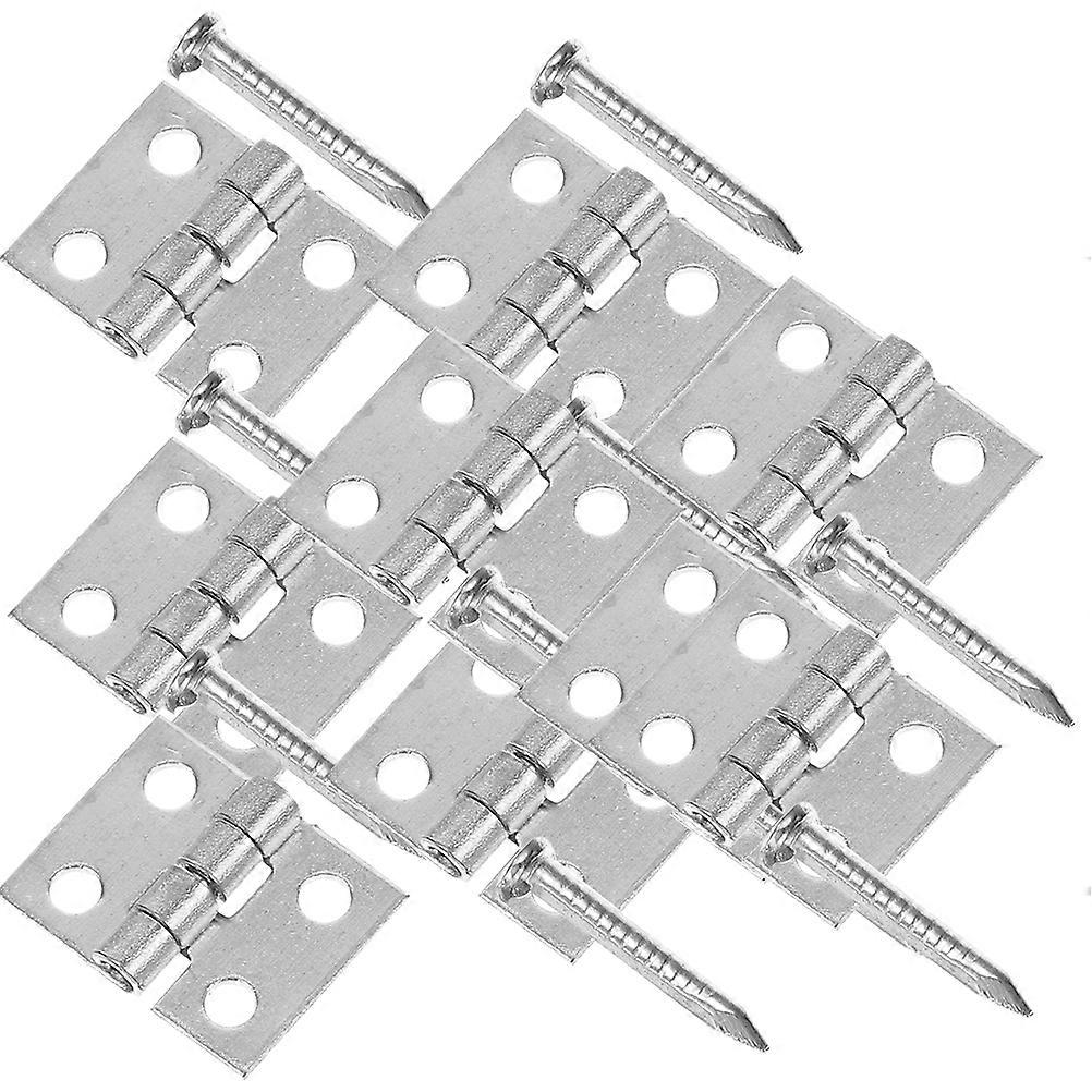 75pcs Mini Hinges with Nails for Jewelry Boxes, DIY Crafts, Woodworking Projects, and Gift Boxes – Durable Folding Flip Hinges for Small Applications