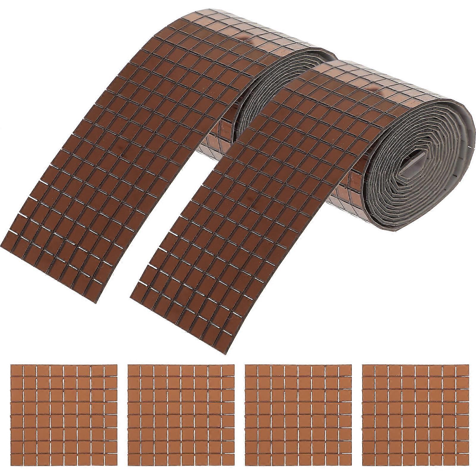 6 Rolls Self Adhesive Tile Decals, Mirror Stickers for Kitchen, Bathroom, Home Decoration, Easy to Remove with Squares Pattern