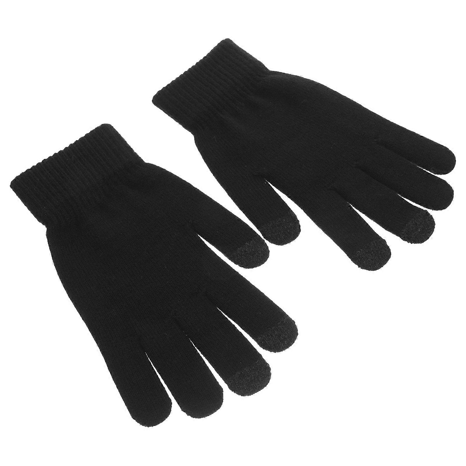 男性と女性のための厚みのあるタッチスクリーンニット手袋アウトドアアクティビティ用の暖かいフィンガーレス冬用手袋、寒い季節のための柔らかい糸素材