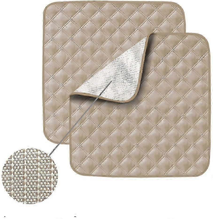 2er Pack Ultra Waschbares Sitzpolster (21x 22in) Für Inkontinenz - Senioren, Erwachsene, Kinder oder Haustier Unterpolsterschutz (beige)