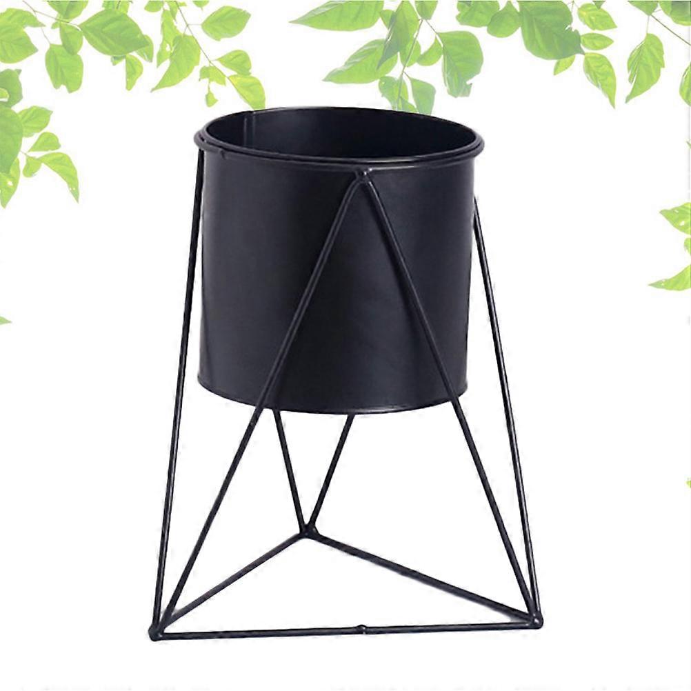 1pc Nordic Creative Indoor Simple Living Room Balcony Flower Pot Decoration Succulent Planter Pot Flowerpot Planter And Geometric Iron Metal Stand