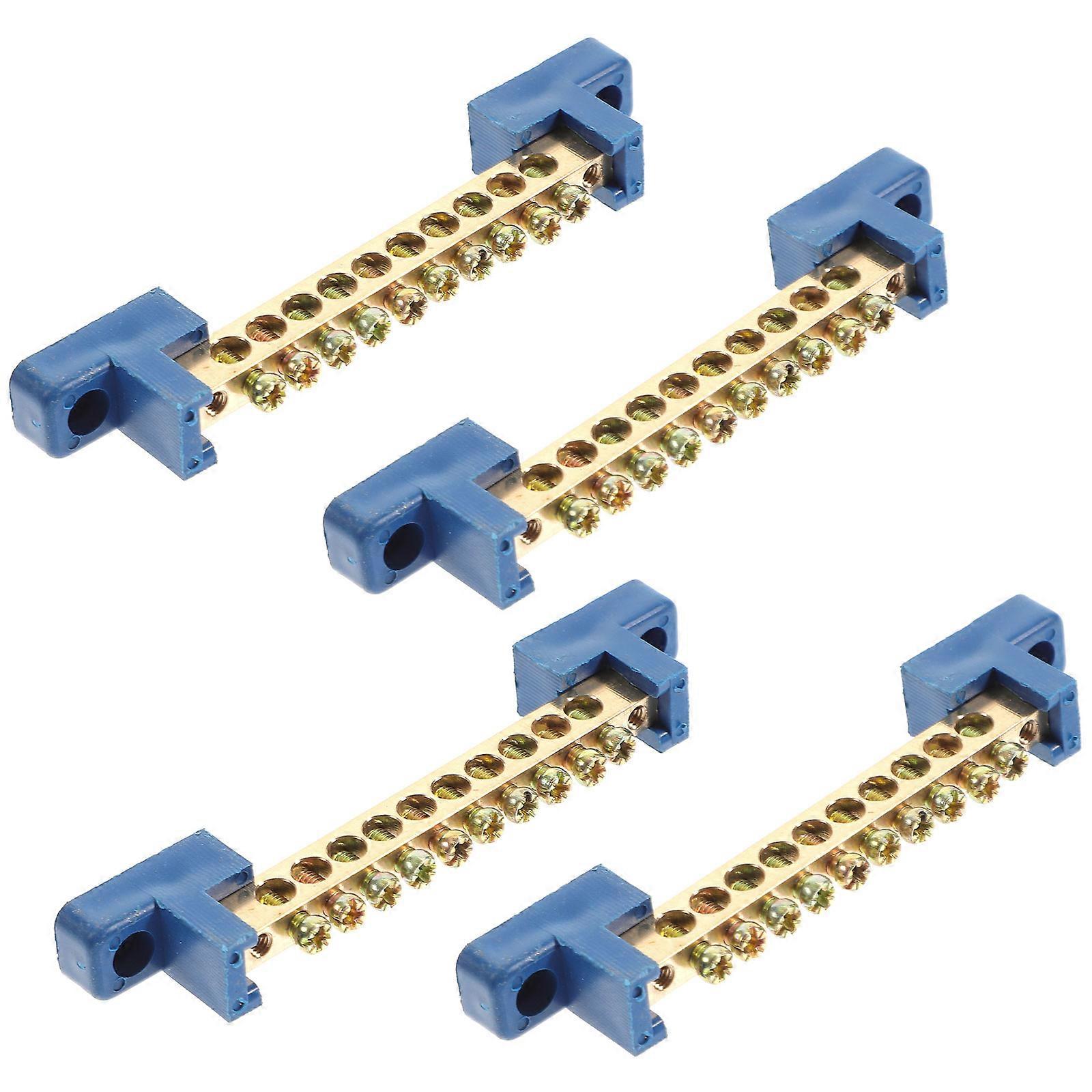 Terminal Strips Electrical Equipment Distribution Boxes 10 Holes 4Pcs Galvanized Screw