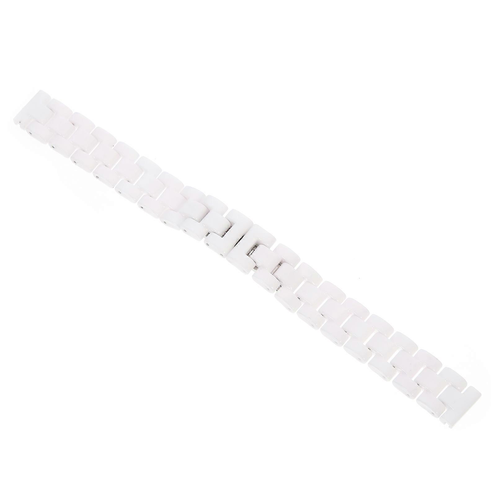 Replacement Ceramic Watchband Watch Strap For Watch Work And Exercise 16.5X1.4CM White Bracelet Style Extra Protection 1Pack