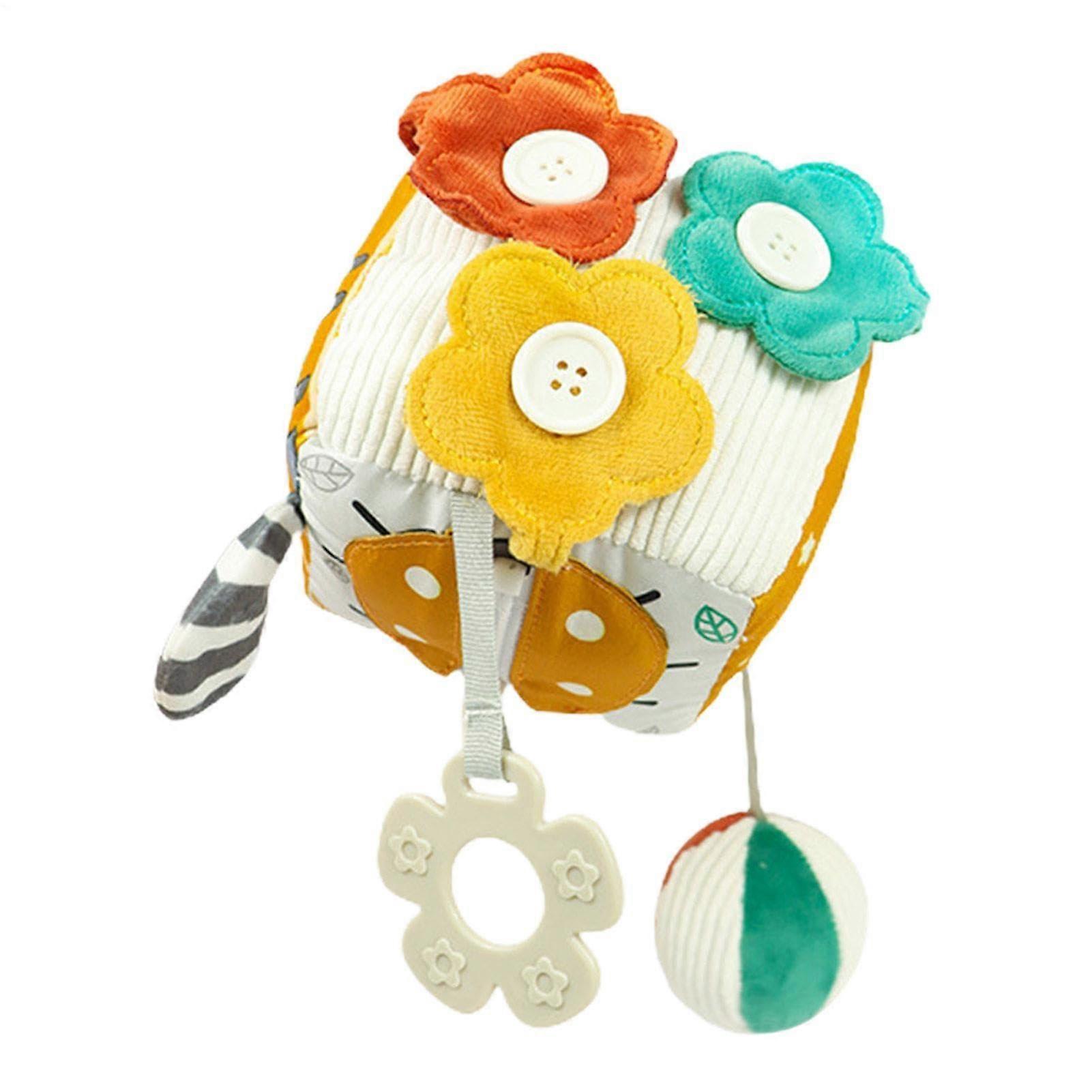 Activity Cube Soft Fabric Cube Rattle Multifunctional Sensory Learning Toy