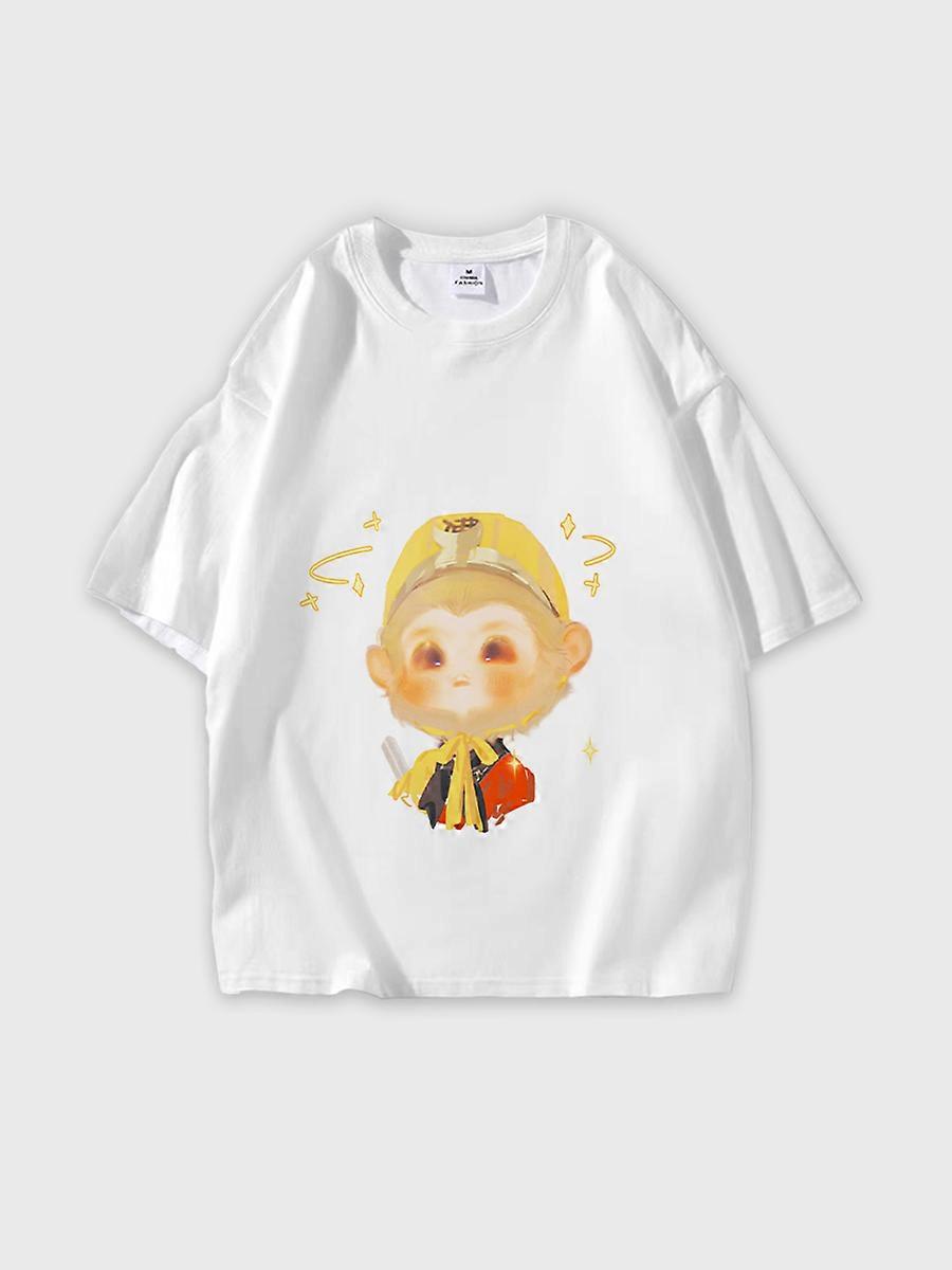 T-shirt round neck Role Pattern loose short sleeve E2455