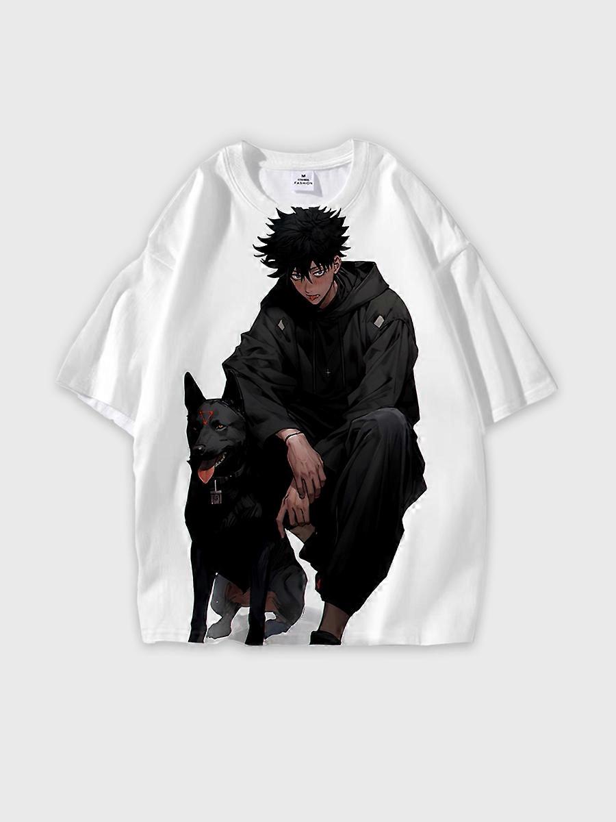 T-shirt round neck Character Pattern loose short sleeve P362