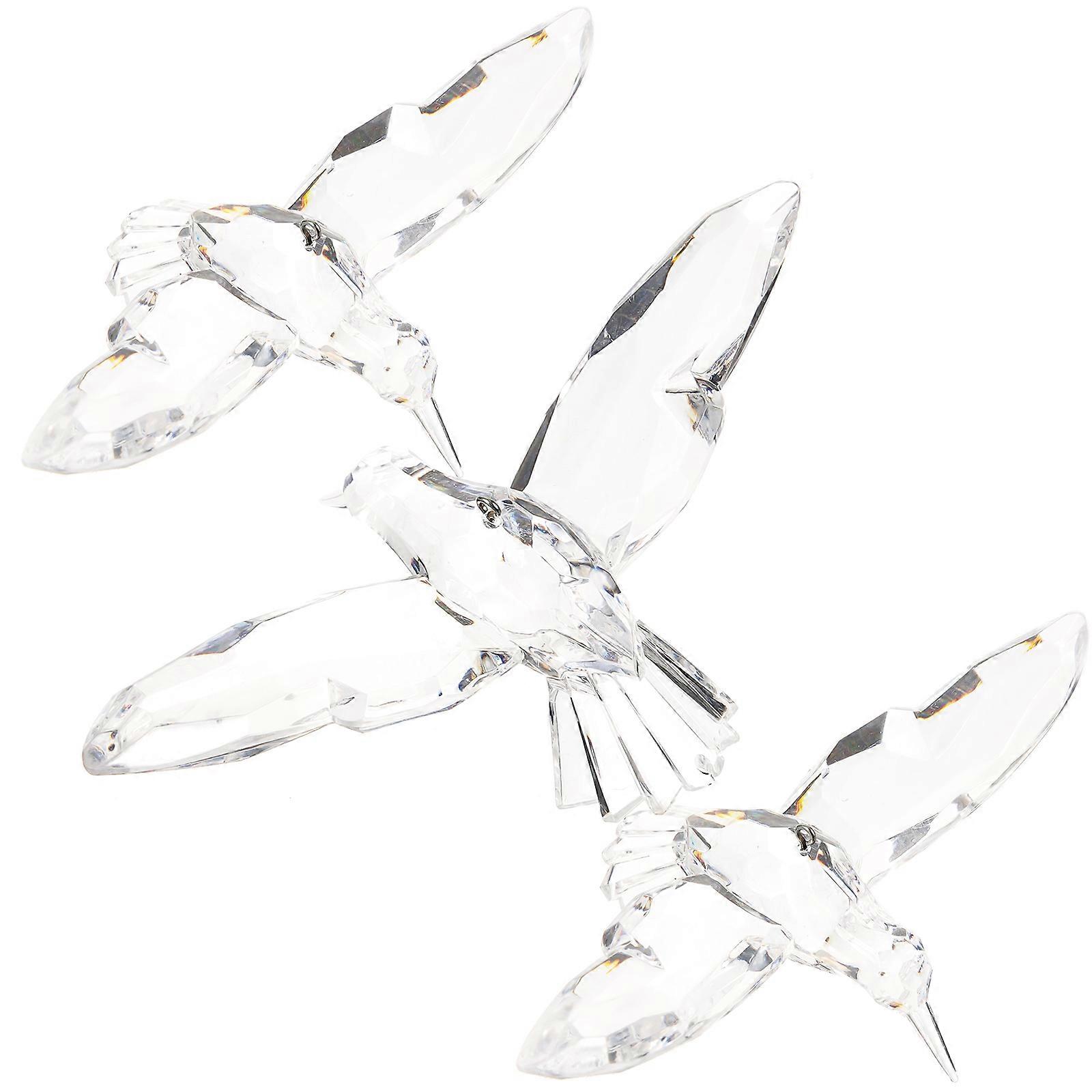 Ceiling Hanging Bird Decoration 3Pcs Transparent Acrylic for Decor Usage