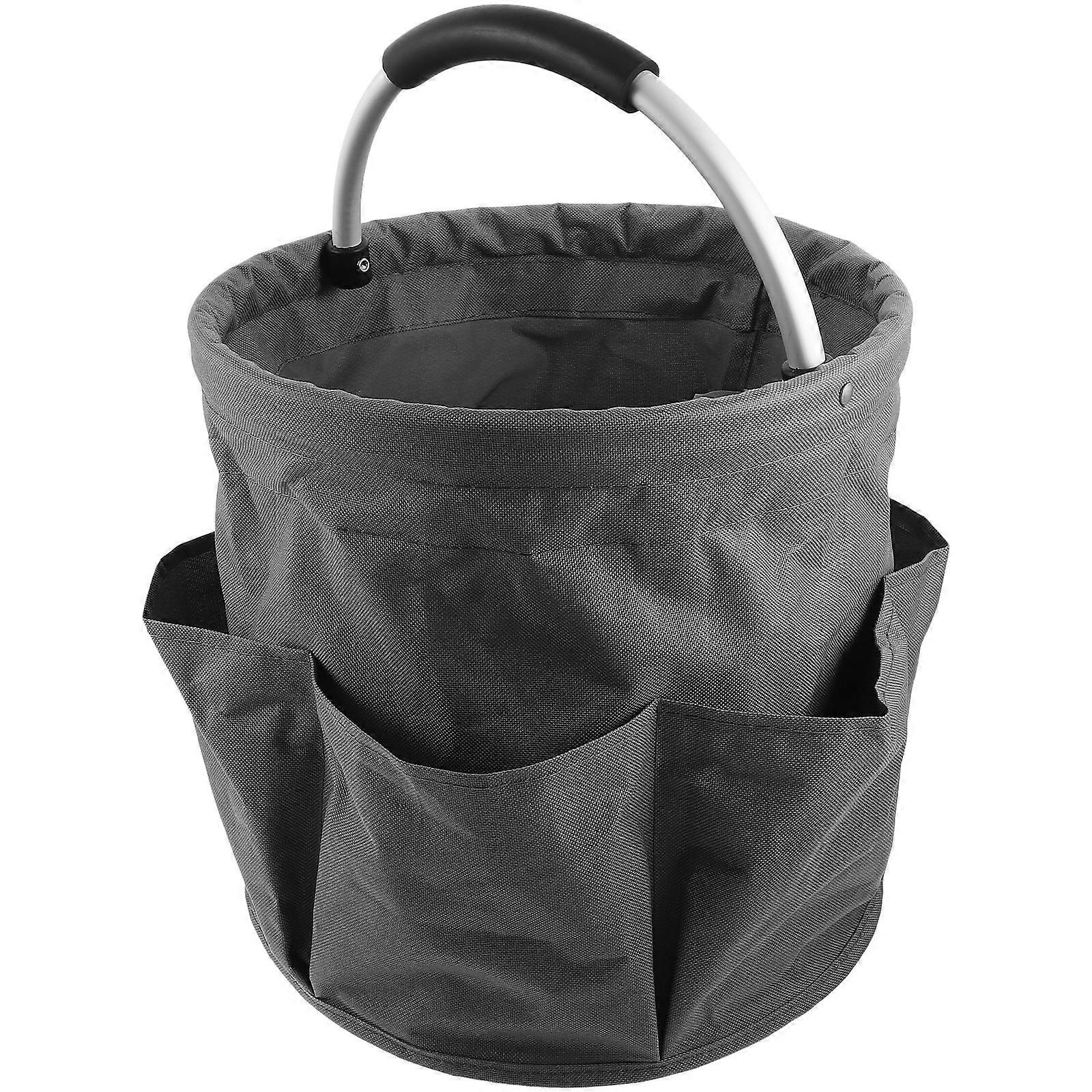 Garden Tool Organizer Storage Bag in Grey with Large Capacity and Waterproof Oxford Cloth for Tool Storage 12.5x8.3x15.8 inches