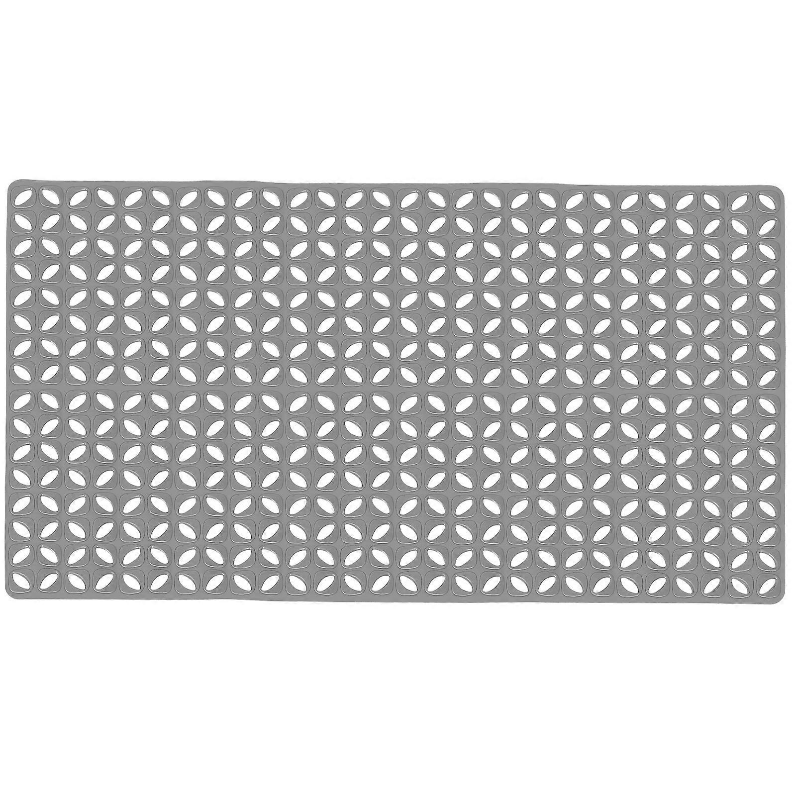 TPE Nonslip Bath Mat for Home Use Grey Suction Cup Design Comfortable 24x36 inches
