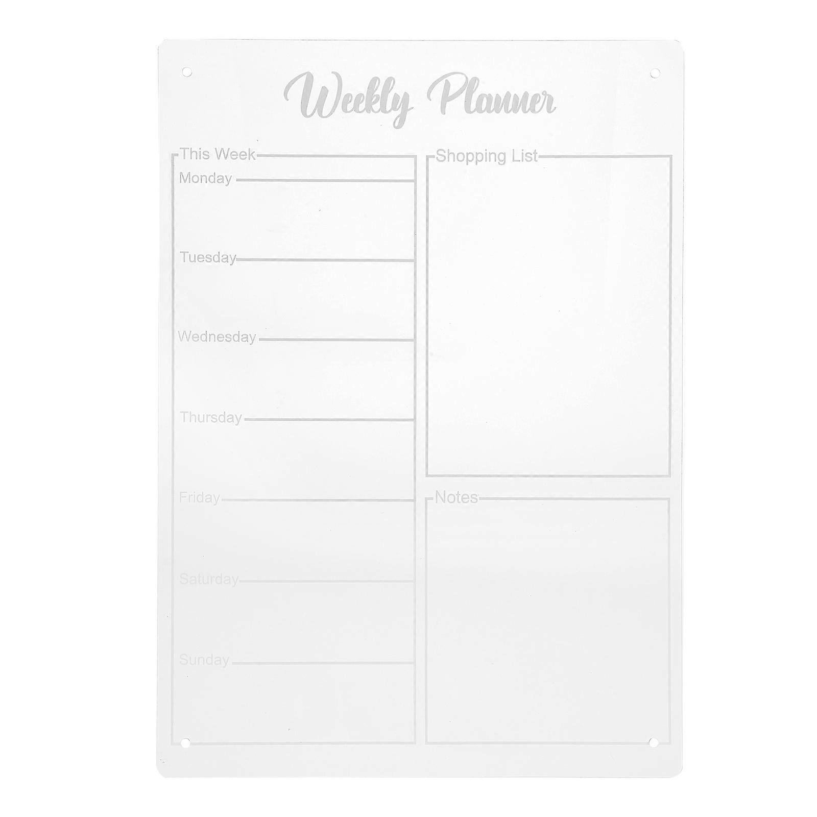 Refrigerator Calendar Acrylic Weekly Planner Board Daily Planning Students 1Set