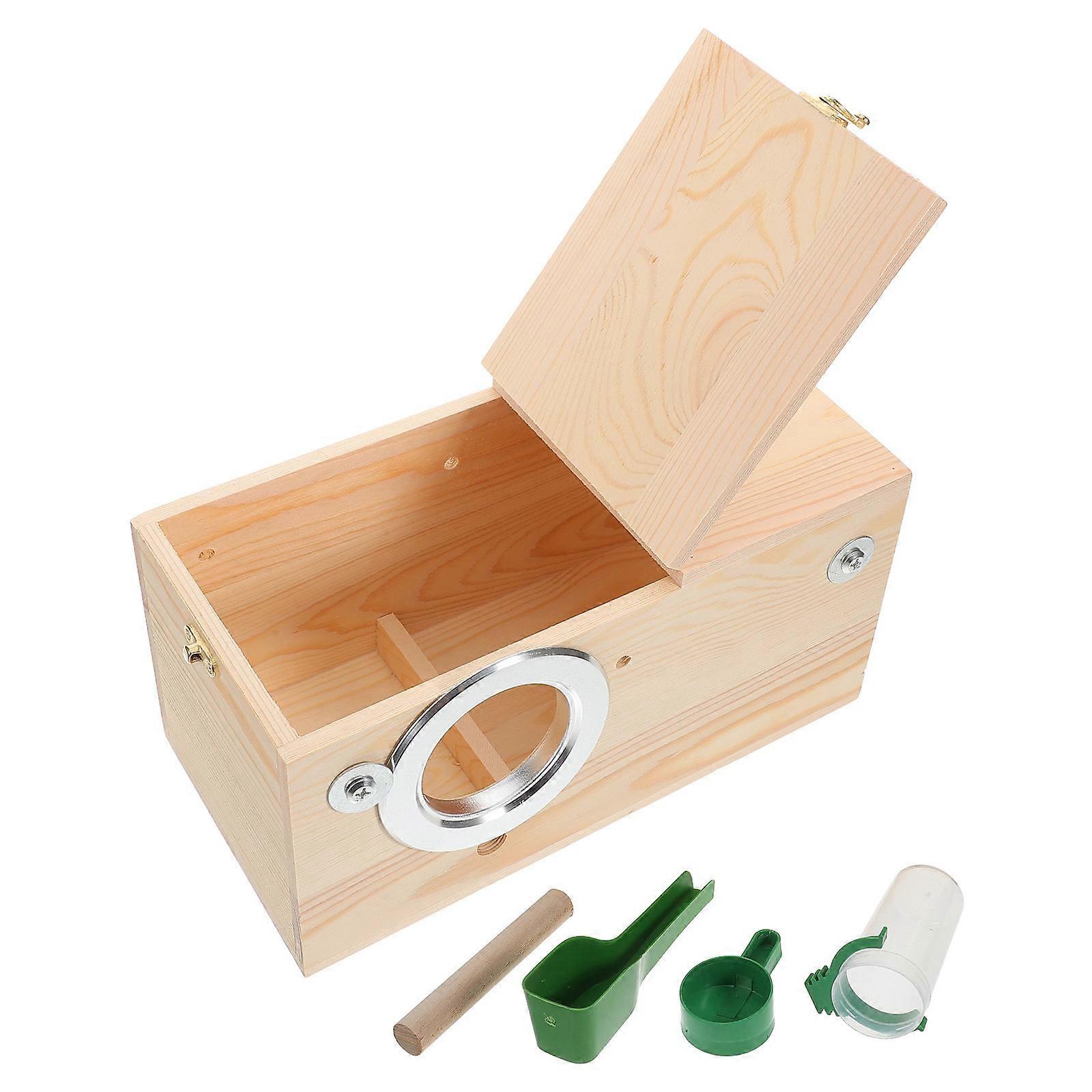 Wood Bird Nesting Box Parakeet House for Breeding 1Set Durable