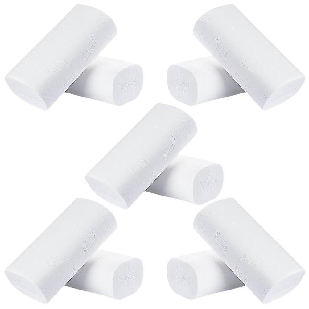 Thickened Wood Pulp Coreless Toilet Paper Tissues for Home Office Use Sensitive Skin Friendly Essential Bathroom Tissue Pack of 10