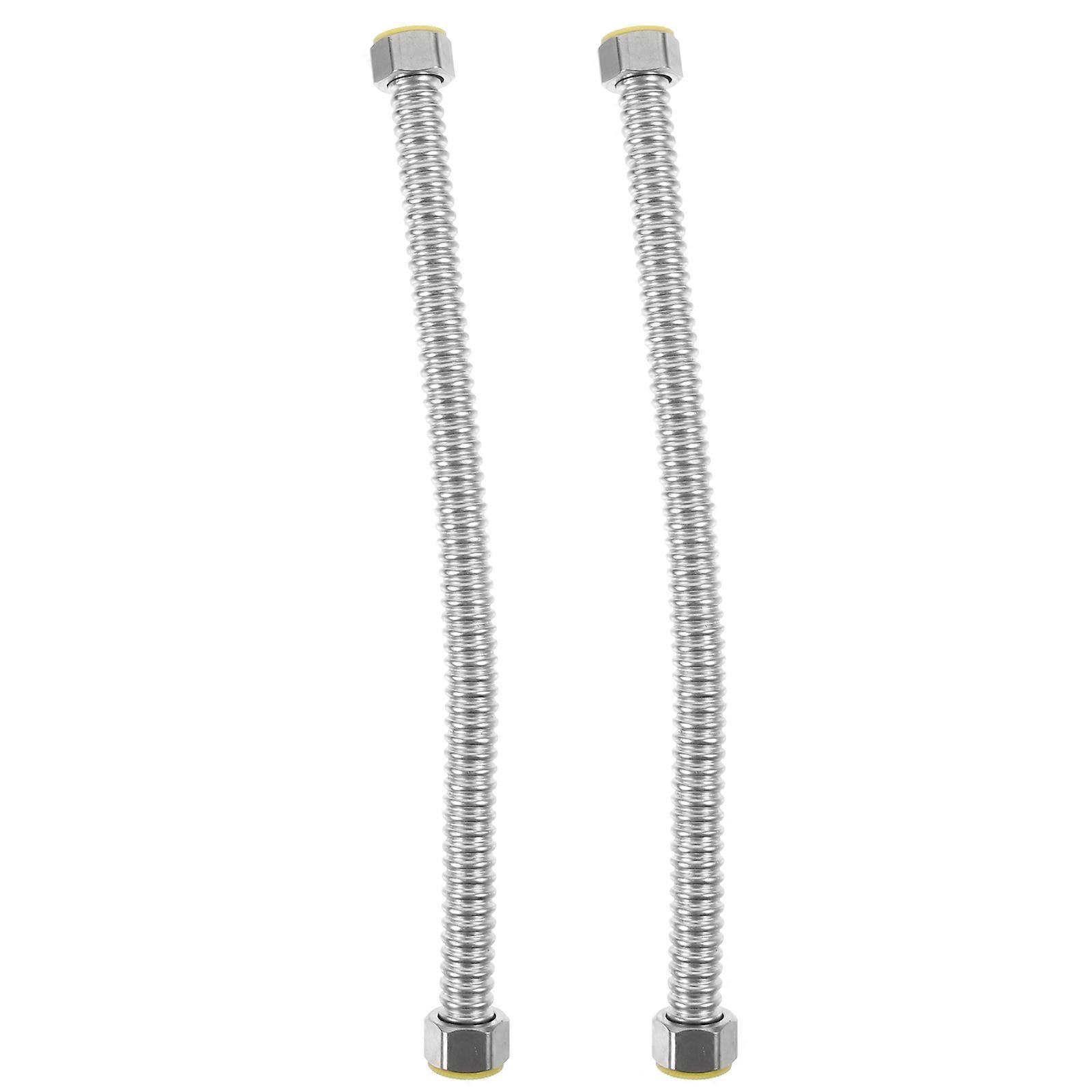 Stainless Steel Corrugated Hose for Water Heater Use Silver Flexible and Easy to Install 30CM
