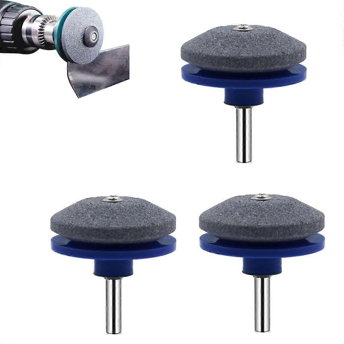 Lawnmower Blade Sharpener for Dull Blades, Universal Rotary Mower Sharpener, Drill Attachment, Set of 3 Compatible with Electric Drills