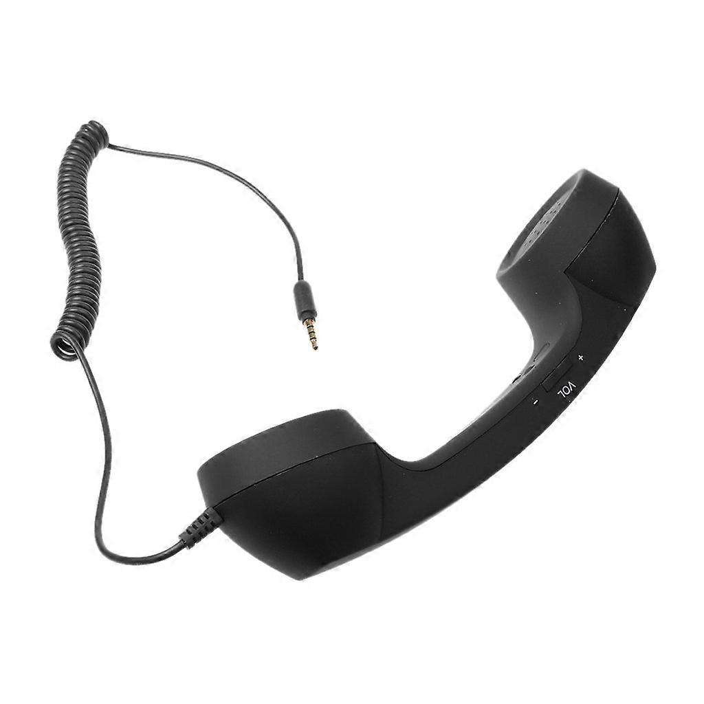 Retro POP Mobilteil With 3.5mm Audio Jack Noise Cancellation Black Handset