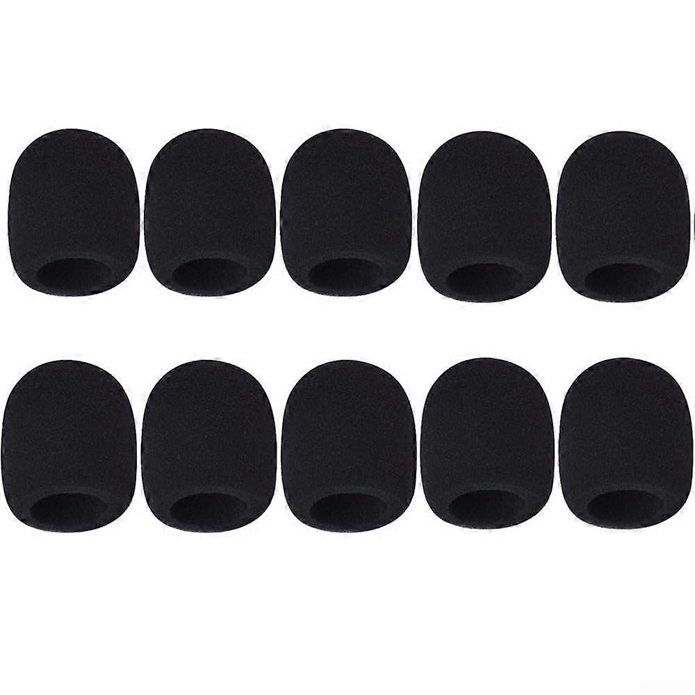 10 pieces thick foam microphone windshield covers for handheld microphones, effective noise reduction and protection.