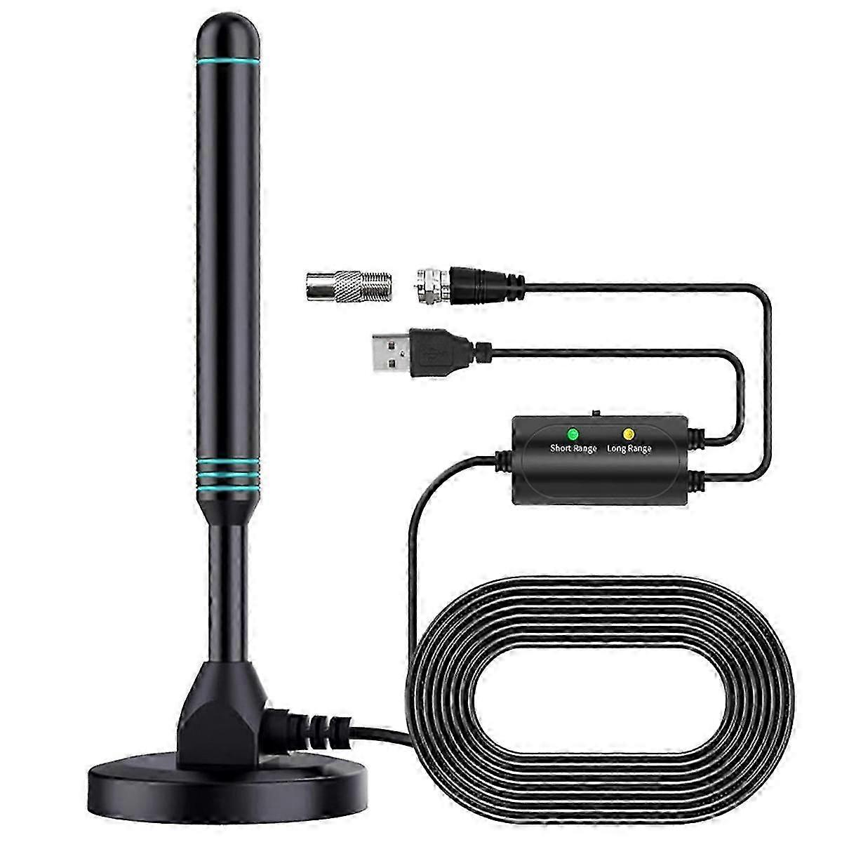 Universal High-Definition Digital TV Antenna with Adjustable Amplifier for Indoor and Outdoor Use