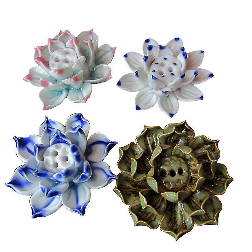 Handmade Lotus Shape Craft For Families And Friends Home Decoration 6*6*3.5cm Blue Color 1Pcs
