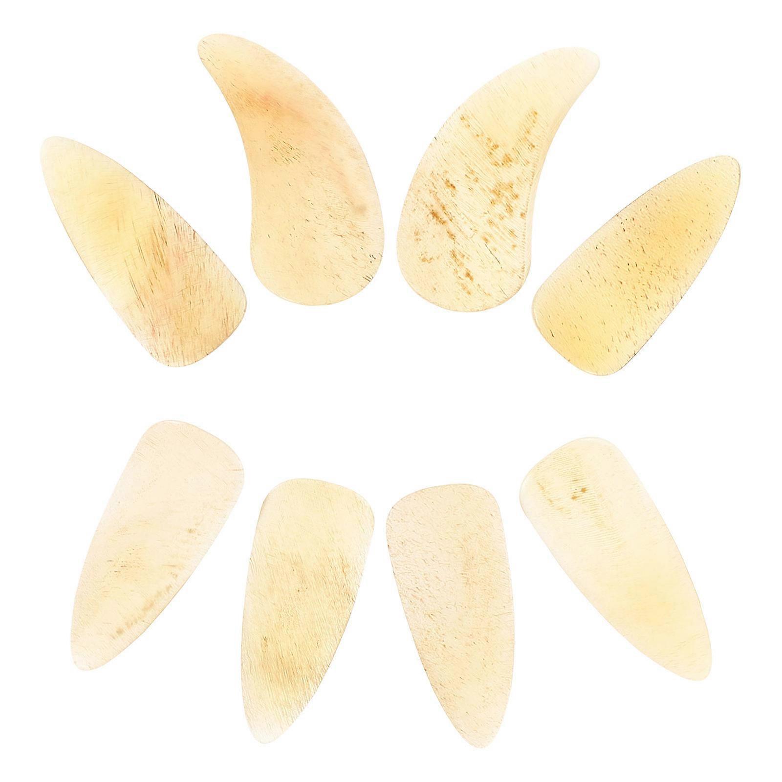 Finger Protectors 8Pcs Light Yellow Guzheng Fake Nails For Guzheng Players And Musicians Smooth Design Rounded Corners For Enhanced Protection