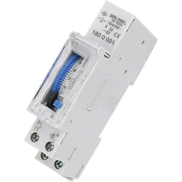 Programmable Time Switch, Mechanical Timer, 15 Minutes to 24 Hours Programmable Standard DIN Rail Mounting Time Switch Relay