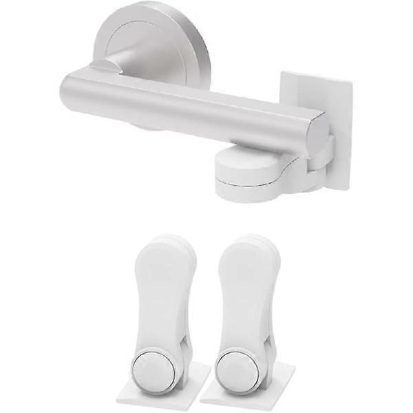 Childproof Door Handle Lock, Baby Proof Door Handle Lock, Minimalist Design, 3M Tape & No Drilling