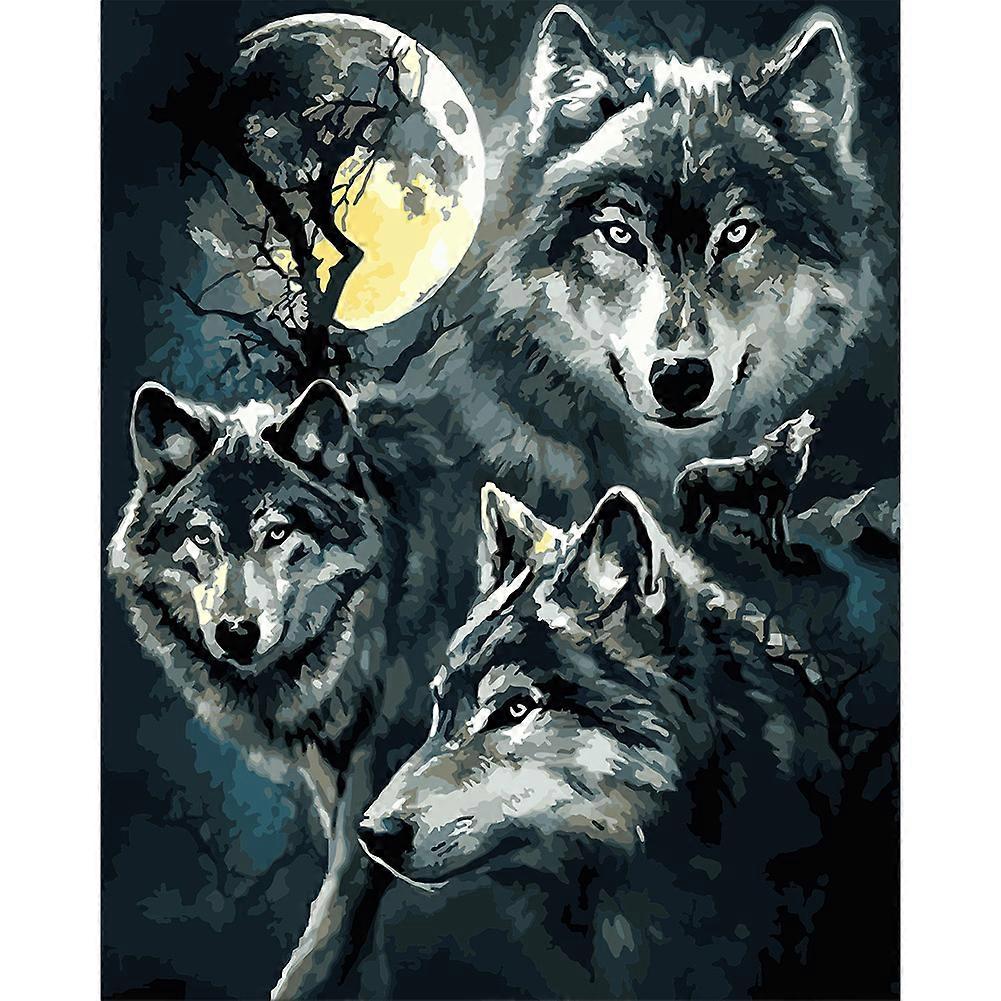 DIY Dog Series Oil Paint By Numbers Wall Canvas Wall Hanging Pendant Frameless Hand Painted Painting For Home Decoration