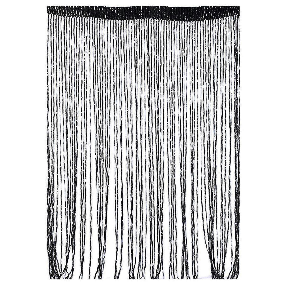 Plain Tassel String Door Curtain for Window Panel & Room Divider, Retro Style Anti-Mosquito Bug Screen Net 100 x 200cm for Home Decor
