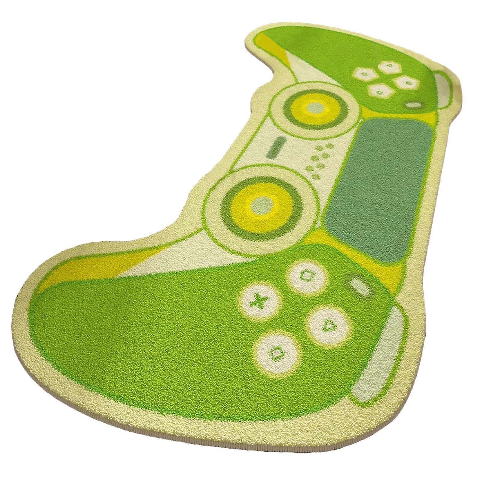 Non-Slip Bath Mat Gaming Rug With Cartoon Console And Game Controller, Playroom Mat, Machine Washable, Green 40x60cm