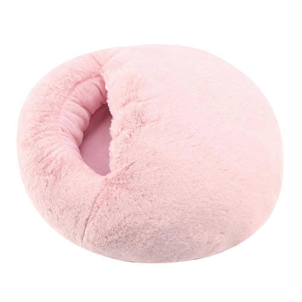 Electric Heated Foot Warmer USB Rabbit Fur Heating Pad Electric Foot Cushion Slippers Shoes for Men Women Winter Office Home Use (Pink)