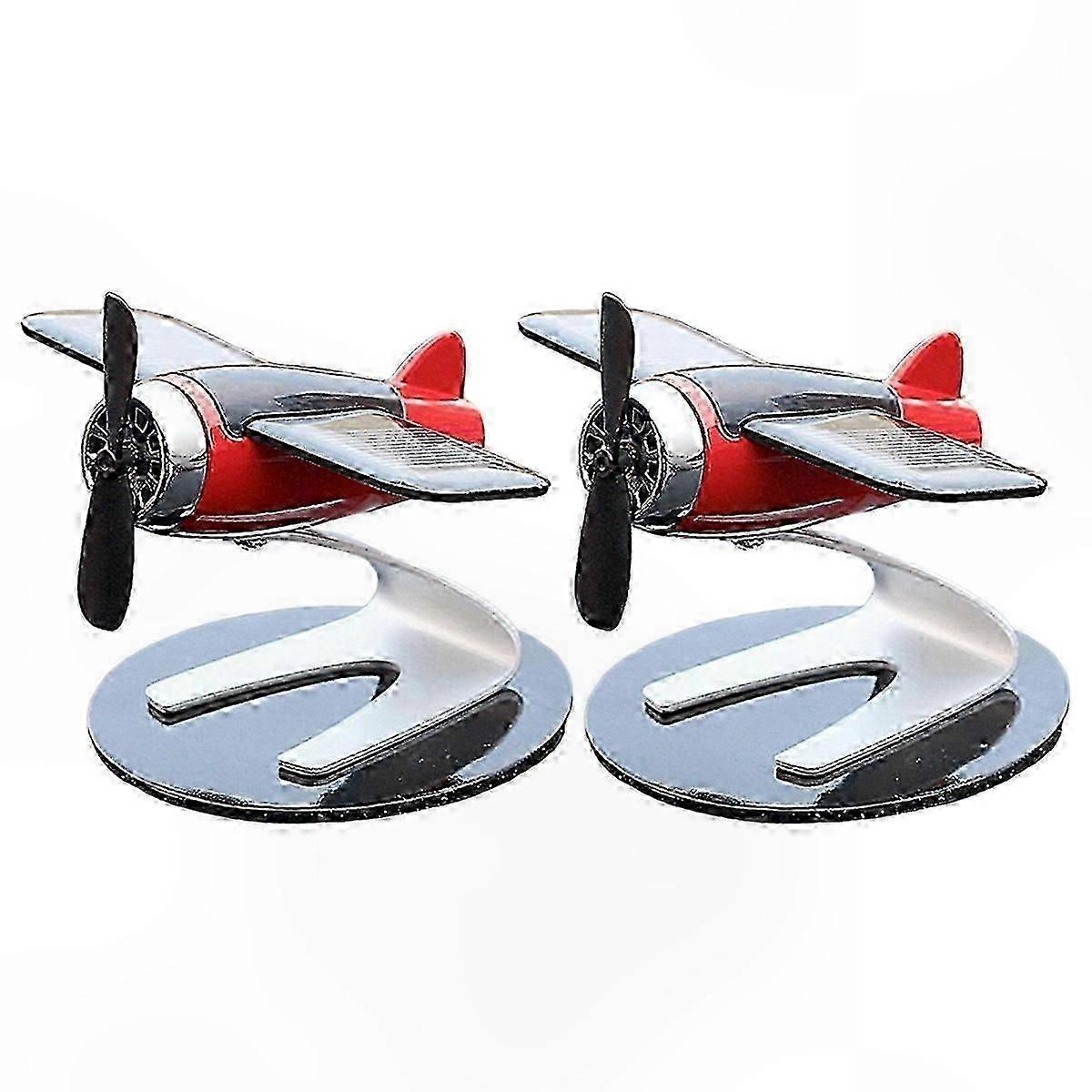 Solar-Powered Rotating Airplane Ornament with Air Purification for Home or Desk Decor