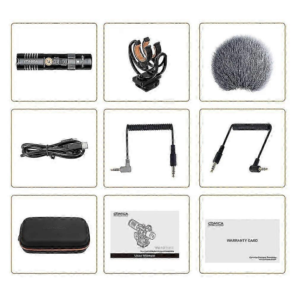Vm10 Pro Camera Microphone With Shock Mount, Gain Control And Deadcat, Video Shotgun Microphone For Smartphones, Dslr Cam 2025