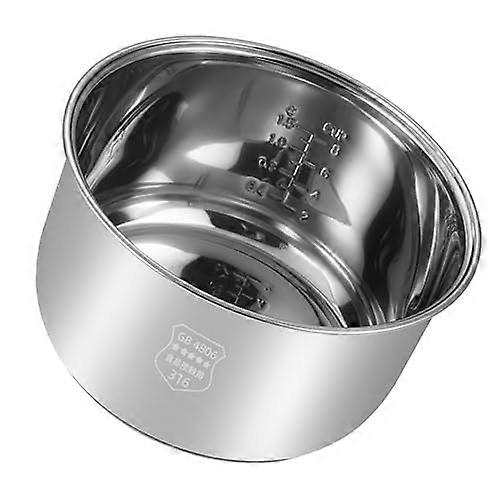 Stainless Steel Rice Cooker Inner Pot Replacement 5L NonStick, Compatible With MultiCooker, With Measurement Lines