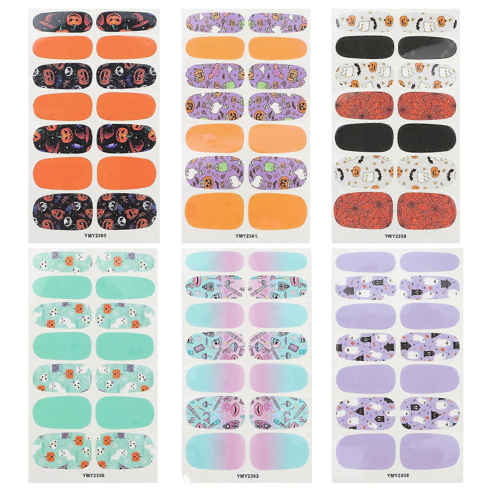 Assorted Color Manicure Stickers For Women In Practical Style Halloween Theme 84Pack