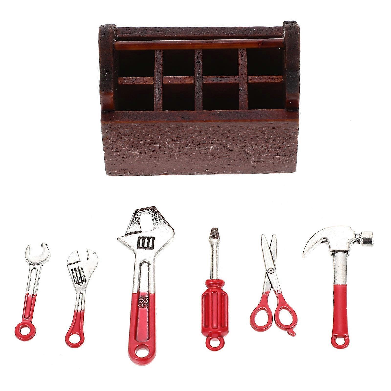 1 Set of Mini House Tool Case Miniature Tool Kit Tiny House Repair Tools Home Decor
