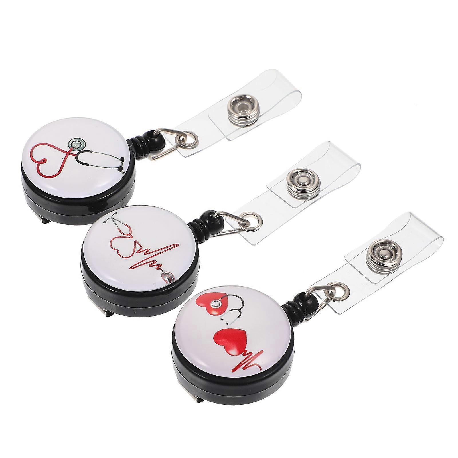 Badge Reels For Nurses Retractable Card Holders For Trade Shows Multi 3Pcs