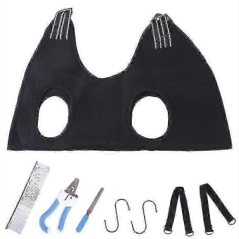 Pet Dog Grooming Hammock Harness With Nail Clippers, Trimmer, Nail File, Comb,breathable Dog Hammock Restraint Bag, Dog Grooming Sling Helper