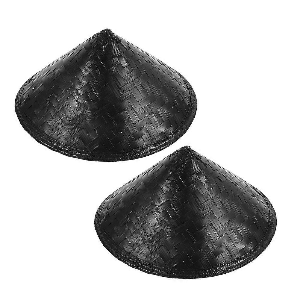 Conical Samurai Costume Accessory Ideal For Halloween Party And Daily Life With Adjustable Fit Made From Lightweight Bamboo 2Pcs