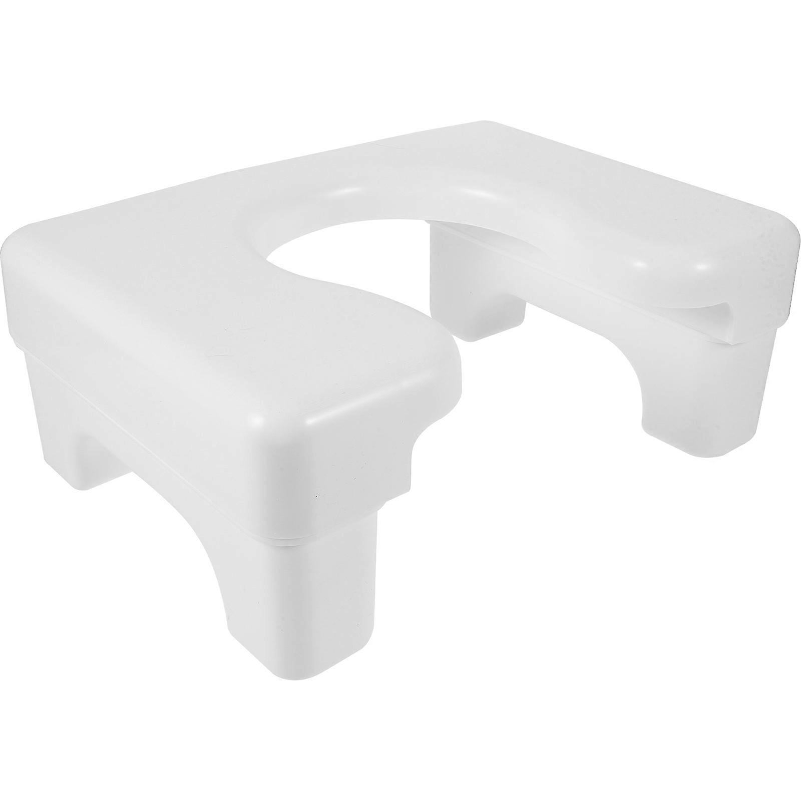White Versatile Plastic Toilet Stool for Home Use Sturdy Comfortable Non Slip Bathrooms 1 Piece