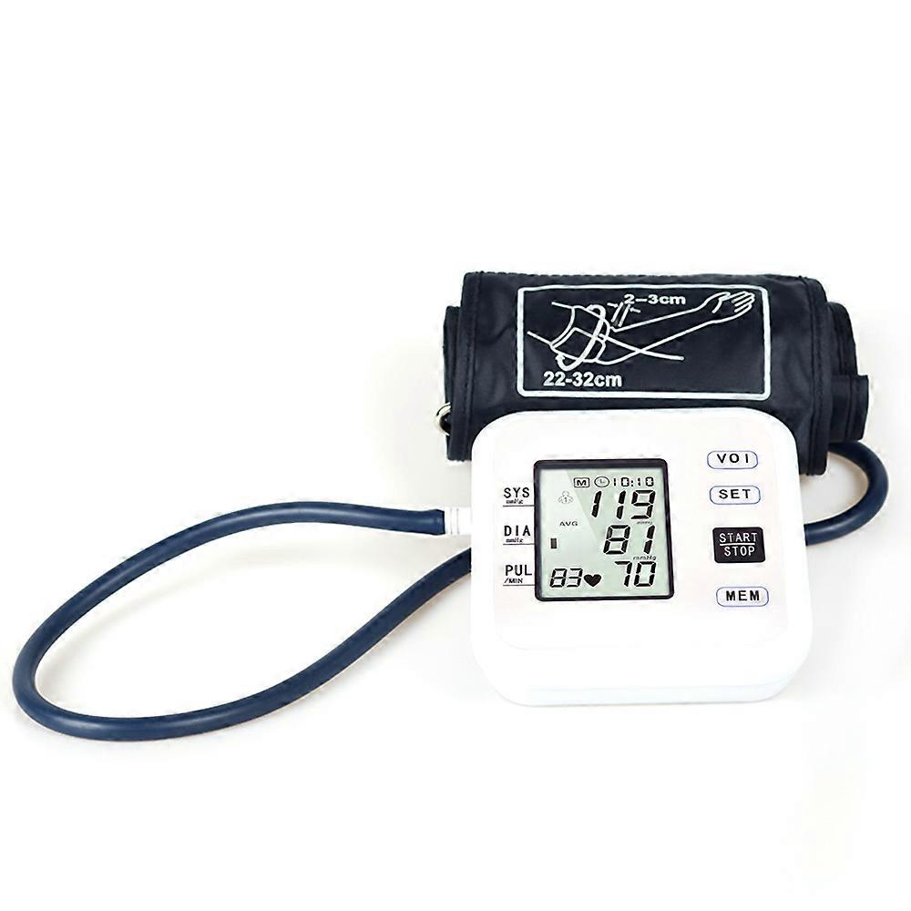 Upper Arm Style Automatic Electronic Monitor with Large LCD Display Digital Intelligent Blood Pressure Meter Measurement Tool