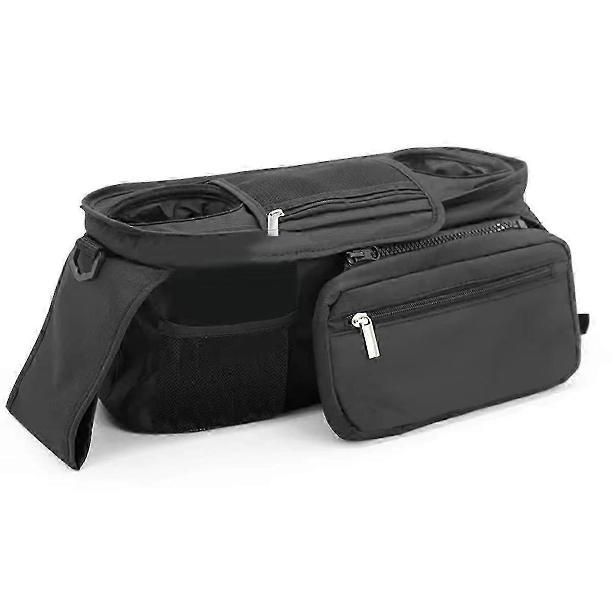 Universal Baby & Pet Stroller Organizer with Insulated Cup Holder, Detachable Phone Bag & Adjustable