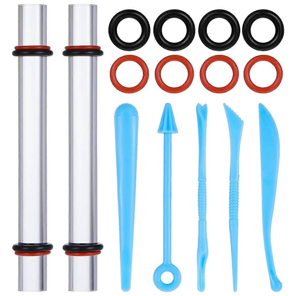 15 Pcs Polymer Clay Tools Acrylic Roller DIY Handmade Crafts Air Dry Clay Tools Clear Supplies Kit with Thickness Rings