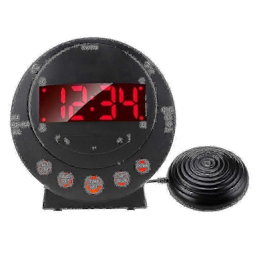 Extra Loud Vibrating Alarm Clock With Bed Shaker For Heavy Sleepers Bedroom
