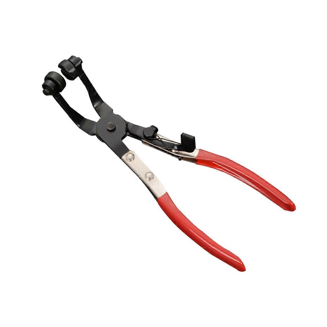 Bending Tube Crimping Pliers with Locking Handle, Angled Hose Clamp Remover Tool for Automotive Applications
