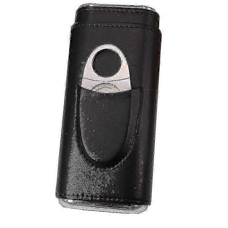 Three Finger Cigar Box Two End Hardware Belt Cigar Scissors Cigar Leather Case Portable Cigar Box A
