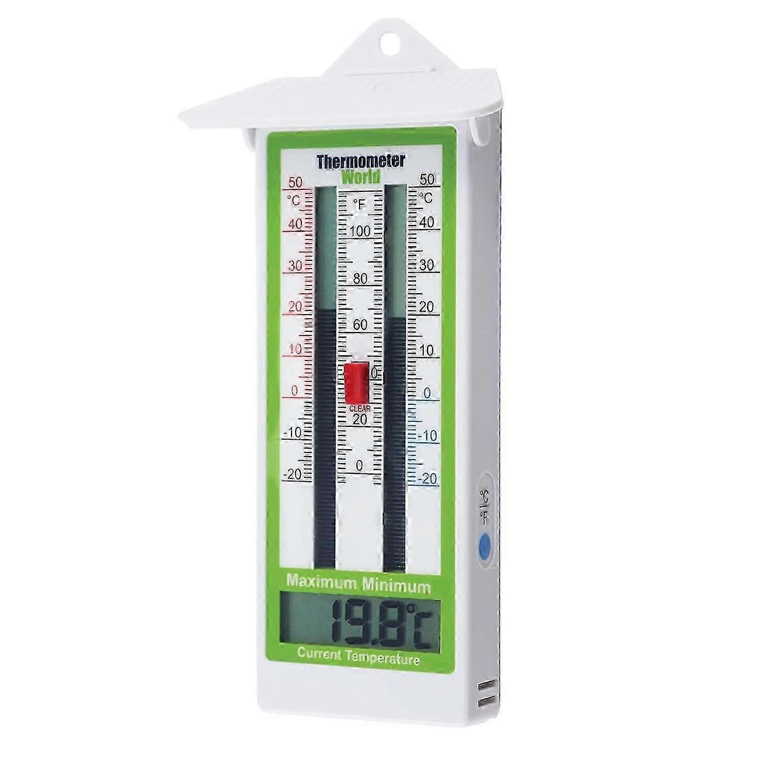 Digitálny skleníkový teplomer Max Min Teplota miestnosti - klasický teplomer Max Min na meranie maximálnej a minimálnej teploty - jednoduchá montáž na stenu
