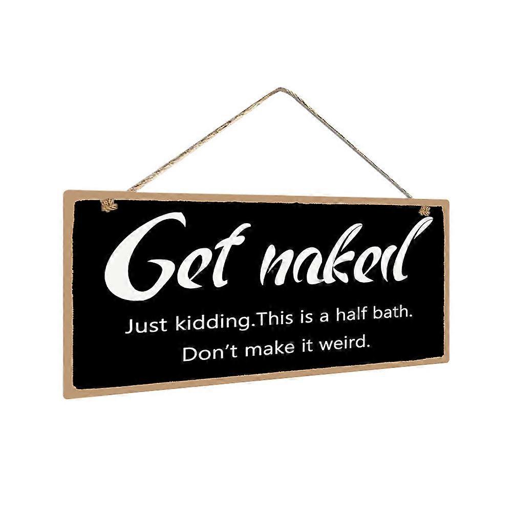 Bathroom Hanging Sign Wooden Rectangular Party Arrangement Black Hanging 1Pcs